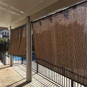 Resim UV Korumalı Dış Mekan Tente Yan Duvar - Nefes Alabilen PE Kumaş, Cırt Cırt Bağlantılı Bahçe, Havuz ve Veranda Gölgelik 