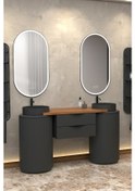 Resim Lotus Duo 150 Cm Antrasit Lavabolu Banyo Dolabi - Antrasit (Raf Modül Hariç) Çok Renkli 