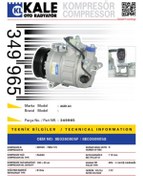 Resim KALE Vag Klima Kompresoru Audı A4 01>05 [6pk V Kayıs Kasnagı] [110mm] - 349965 