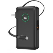 Resim WIWU Wi-P049 Noble Serisi Type-C Kablolu Dijital LED Göstergeli Powerbank PD 35W 10000mAh Siyah 