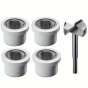 Resim 1 set 26.5mm Delme Matkabı ve 1/2 inç PPR Su Boruları Tamir Elektrikli Aletler Yedek Parçaları için 4 adet Dişli Bağlantı Parçası 