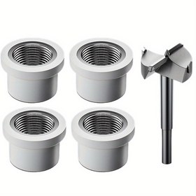 Resim 1 set 26.5mm Delme Matkabı ve 1/2 inç PPR Su Boruları Tamir Elektrikli Aletler Yedek Parçaları için 4 adet Dişli Bağlantı Parçası 
