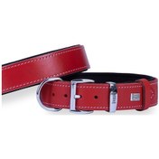 Resim Doggie Konforlu Deri El Yapımı Köpek Boyun Tasması 3.5 x 47-55 CM Kırmızı 