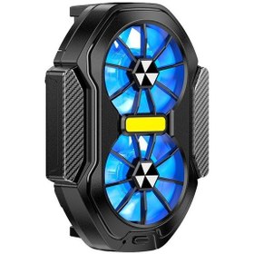 Resim Cep Telefonu Soğutu Çift Fanlı Şarj Edilebilir Soğutucu Fan Fs01 Mobil Soğutucu 