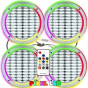 Resim Pixel Ledli 20cm Hoparlör Kapak Gümüş 4 Adet Poke Pk-6300 