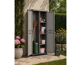 Resim Csb Store Çok Amaçlı Plastik Dolap 68X39X166 cm Kapaklı Bahçe Balkon Dolabı 