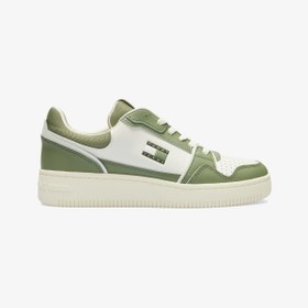 Resim Tommy Hilfiger Tommy Jeans Retro Basket Erkek Yeşil Spor Ayakkabı 