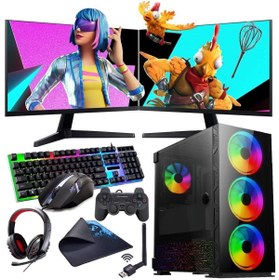 Resim I5 12400F 16GB 480GB SSD 1TB HDD 6GB GTX1660S Çift 24" Monitörlü (Gaming SET) Rogame