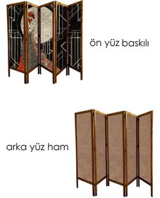 Resim Modacanvas 5 Kanat Masif Ahşap Paravan 