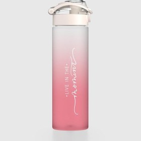 Resim Renga Saga Moment Yazı Desenli 630 Ml Mat Tritan Matara 912120 Pudra 