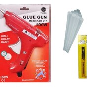 Resim TUDOR Sıcak Kalın Mum Silikon Tabancası 100 Watt Anahtarlı Kırmızı 10 Mum Ve Uç 