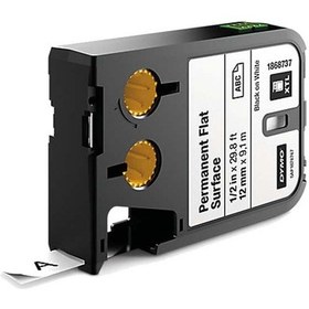 Resim Dymo Xtl Sabit Polyester Düz Yüzey.12MMx 9.1 M Beyaz/Siyah 18687 