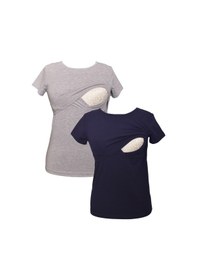 Resim Luvmabelly Myra2503 2504 Emzirme Tshirt Seti-çok Renkli 
