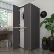 Resim Kenzlife çamaşır-bulaşık makinesi dolabı kapaklı roksana gri 180*70*60 banyo çift katlı arkalıksız 