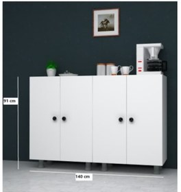 Resim Çok Amaçlı Dolap Mutfak Kiler Dolabı 140 Cm 