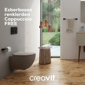 Resim Free Duroplast Yavaş Kapanan Klozet Kapaklı Mat Cappucino Set 