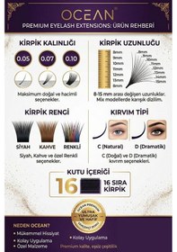 Resim Ocean 0.07d Dramatik Kıvrım 15 Mm Soft Eyelash Doğal İpek Kirpik 16'lı 