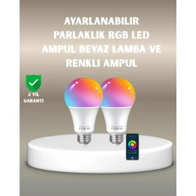 Resim MiraLive Akıllı 9W Rgbw LED Ampul, Tasaruflu Romantik Işıklı 