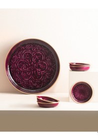 Resim Madame Coco Rosalie 6 Parça Tabak Seti - Bordo 8682116925891 Kırmızı 