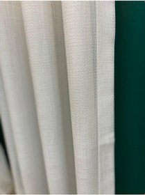 Resim Safir Keten Ekru 1.sınıf Çizgili Düz Tül Perde Ekru 