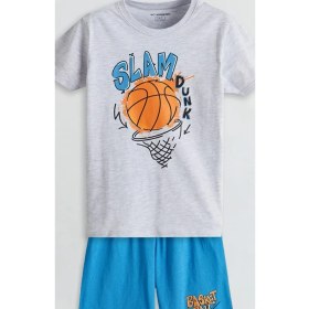 Resim LC Waikiki Lcw Kids Bisiklet Yaka Erkek Çocuk Şortlu Pijama Takımı 