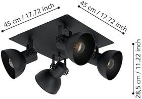 Resim Eglo 43434 "BARNSTAPLE 1" 4'Lü Sıva Üstü Spot 