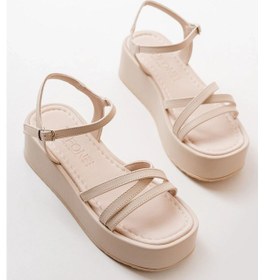 Resim İdimilla 861-1016 Bej Dolgu Kadın Sandalet Çok Renkli 