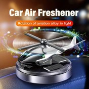 Resim Güneş Enerjili Araba Kokusu Dağıtıcı, Otomatik Dönen Helikopter Şeklinde Kokusu Dağıtıcı ile Araç İç Mekan Süslemesi için Uyumlu, Erkek ve Kadınlar için Uygun - Kokusu Pedleri, Araba Dekoru Dahil 