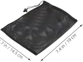 Resim VANZACK Fileli Çanta Bağcıklı 10 Adet Oyuncak Fileli Çanta Saklama Spor Salonu Beyzbol Siyah Küçük Organizasyon 