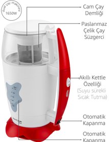 Resim AWOX Dual Elektrikli Çay Makinesi Beyaz-kırmızı 