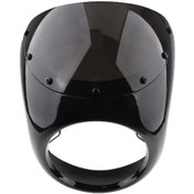 Resim Synodicmonth Motosiklet Ön Far Kaplaması Ön Cam Plastik Evrensel Cafe Racer Retro Far Ön Camı Siyah 