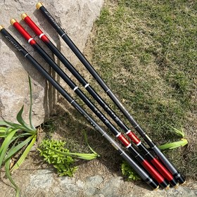 Resim 2 adet takım Teleskopik Olta Karbon Fiber Akış Bölmesi Havuz Çubuğu Süper Dayanıklı Çubuk Carp 3.6m 4.5m 4.5m 5.4m 6.3m 7.2 