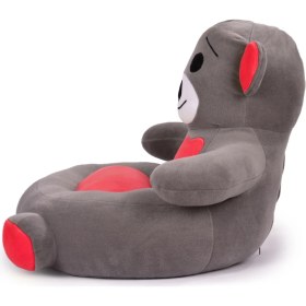 Resim TOKKO Çocuk Bebek Ayıcık Peluş Koltuğu – Ayıcık Koltuk Gri Fuşya 
