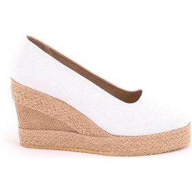 Resim Star Tombis Beyaz Beyaz Platformlu Keten Dolgu Topuk Pl1000-1054 Beyaz 