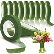 Resim 5 adet FloralCraft Yeşil Çiçek Bandı Buketler ve Düzenlemeler için - DIY El Yapımı Çiçekler, Buket Ambalajı ve Serigrafi Çiçek Dekorasyonu için Kağıt Yapışkanlı El Sanatları Bandı 