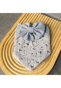 Resim Uretti - Derya 5189 - 5373 Bebek Bandana Ve Yaka Seti - Gri Gri 