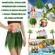Resim Tropikal Esintili Hawaii Yapraklı Parti Eteği Yetişkin Boy 