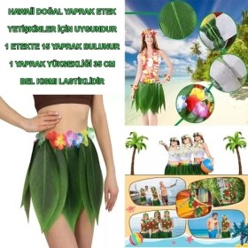 Resim Tropikal Esintili Hawaii Yapraklı Parti Eteği Yetişkin Boy 