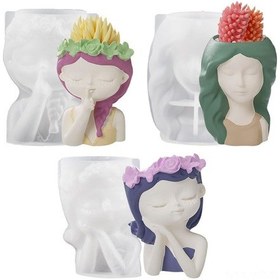 Resim Wezone Sevimli Kız Figürlü 3'lü Silikon Kalıp Seti - Dıy Mumluk, Şeker Kutusu Yapımı İçin 