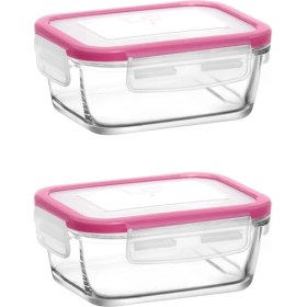 Resim Pembe 2'li Saklama Kabı, 400CC, Kahvaltılık, Dayanıklı ve Şık Tasarım 