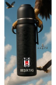 Resim Beşiktaş LİSANSLI 650ML YENİ SEZON ÇELİK TERMOS BARDAKLI ÖZEL KUTULU 