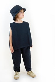 Resim Catz Kids Siyah Duble Müslin Carrot Pantolon + Siyah Duble Müslin Kolsuz Bluz 