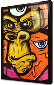 Resim Maymun Çerçeveli Cam Tablo 20x30 cm CB09019 