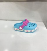 Resim Kız Çocuk Turkuaz- Pembefiyonklu Baskılı Taban Crocs Terlik 