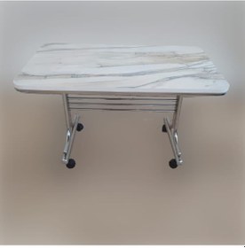 Resim Pratik 70X110 Tekerlekli Orta Sehpa Krom Nikel Kaplamalı Metal (514492139) 