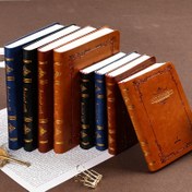 Resim A6/A7 Vintage Altın Yaldızlı Defter Sevimli Küçük Cep Defteri Sert Kapak PU Deri Defterler Okul Malzemeleri Ofis Kalınlaştırılmış Yazı Defteri Zarif ve Gelişmiş Günlük 