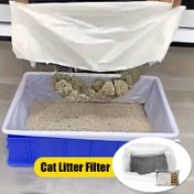 Resim 10 adet/takım Yeniden Kullanılabilir Kedi İşi Filtresi Kedi Kumu Kutusu Liner Tepsisi Eller Serbest Pet Kedi İşi Linerleri Filtre Ağı ile Pet Hijyenik Kedi Kumu Kutusu Linerleri 