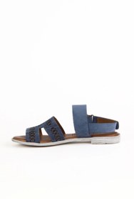 Resim Bueno Shoes Mavi Koyu Alf Süet Kadın Düz Sandalet 01we2304 