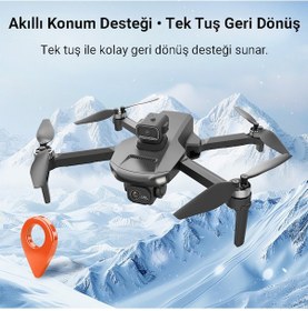 Resim İdragon W9 Akıllı Mini Drone Fırçasız Motor Ekranlı Kumanda Çift Kameralı Drone 