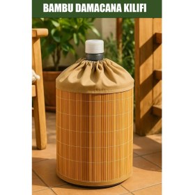 Resim Empressco Doğal Bambu Hasır Damacana Kılıfı, Şık ve Estetik Su Sebili Kapak Örtüsü 